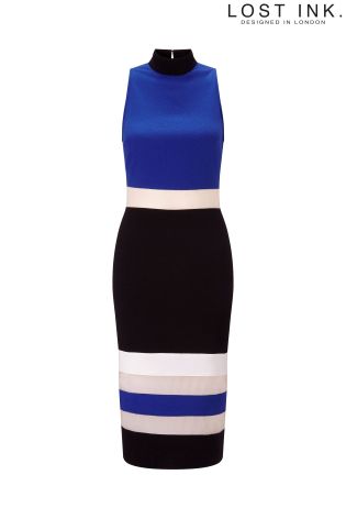 Lost Ink Striped Bodycon Dress